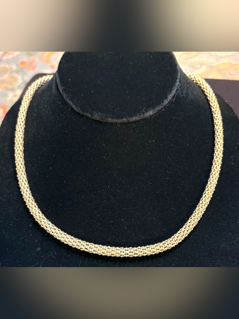 Vintage MILOR ITALY Popcorn Sterling Silver Gold Vermeil Necklace - 28”